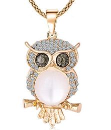 Retro Crystal Owl Pendant 925 Silver Necklace Fashion Sweater Chain Jewellery Handmade Lucky Amulet Gifts for Her Woman231d1324847