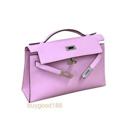 Top Ladies Designer KIaelliy Bag Mini Generation x6 Kui Purple Silver Buckle Swift Leather Handheld Bag