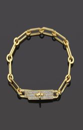 Luxury Designer Jewellery Women Bracelets Thin Chains Gold Silver with diamond H Couple Bracelet Necklace Fashion Retro Ins Star Sty3750582