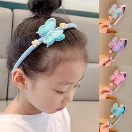 Hair Accessories Korean Style Butterfly Hoop Cute Wear Cloth Children Sequins Headband Barrette Teethed Floral Band Daily