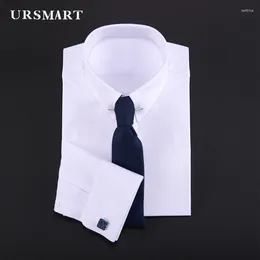 Men's Casual Shirts Wholesale Slim-fit Business Suit With French Cufflinks And Pointed Collar Clips Shirt For Men