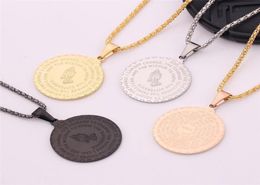 Pendant Necklaces Stainless Steel Prayer Hands Pendants Necklace Long Chain Metal God Bless You Praying Jewellery Men Jewelery Gifts8747559