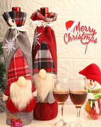 Christmas Wine Bottle Covers Bag Holiday Santa Claus Champagne Bottles Cover Red Merry Table Decorations For Home5320413
