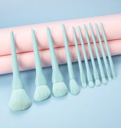 10pcsset Candy Colours Makeup Brushes Set Professional Eyeshadow Eyebrow Foundation Powder Blush Blending Brushes Cosmetic Tool op6794332