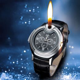 Jw Creative Clocks Watches Open Flame Lighters Metal Personalised Gas Unfilled Cigarette Lighters Cigarette Sets Wholesale