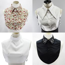 43 Styles Fake Collar Stand Lapel Shirt Detachable Collar Women Vintage Lace Floral False Half Shirt Blouse Faux Col 310b