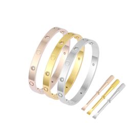 luxury Bangle women stainless steel screwdriver couple gold bracelet men fashion jewelry Valentine Day gift for girlfriend accessories 313K