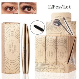 12Pcs/Lot Black Curling Thick Mascara Waterproof Lasting Lengthening Eyelash Extension Anti-sweat Eyes Makeup Cosmetics 240428