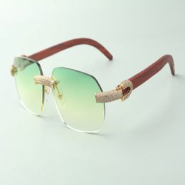 Designer micro-pave diamond sunglasses 3524024 with original wood arms glasses Direct sales size 18-135mm 234R