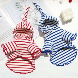 Dog Apparel Dogs Winter Cute Clothes Puppy Warm Pullover Sweatshirt Stripe Pattern Pet Jacket For Small Medium Cat Coats Costume
