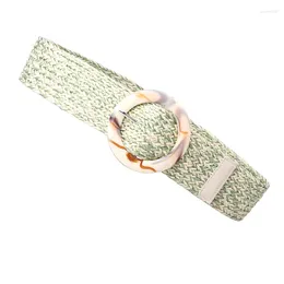 Belts Fashion Simple Women Belt High Quality Imitation Grass Weaving Plastic Pin Buckle Decorate Dress Wide