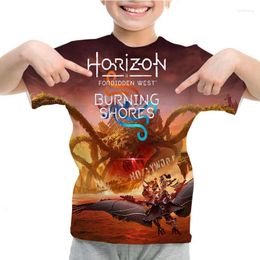 Men's T Shirts Kids T-shirt Horizon Forbidden West Printed Summer Short Sleeve Boys Girls O-neck Tees Children Clothing Casual Tops