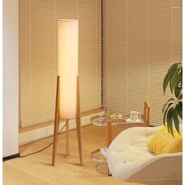 Floor Lamps Wood E27 Led For Living Room Bedroom Bedside Lamp Ambient Light Sofa Side Remote Control Dim Reading Lights
