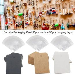 Jewellery Pouches Ornament Kraft Paper Hair Clips Holder Transparent Hanging Tags Barrette Packaging Card Hairpin Display Boardcard