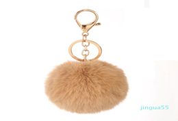 fashion 8cm Imitate Fur Ball Keychain Car Handbag Keychains y Faux Rabbit Fur Key Ring Bag Accessories1607577