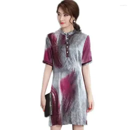 Party Dresses Woman Vintage 2024 Vestidos Plus Size 5XL 6XL Summer For Clothing High Quality Silk Dress Women FYY557