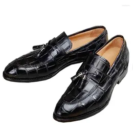 Casual Shoes Ourui Leather Men Business Dress Genuine Shallow Mouth Single Black