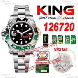 126720 Sprite VR3186 Automatic Mens Watch KING Green Ceramic Bezel Black Dial 904L OysteSteel Bracelet Super Edition Same Serial Card Reloj Puretimewatch PTRX