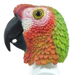 Party Masks New Parrot Mask Latex Animal Head Halloween Costume Equipment Role Playing Props Zoo Makeup Theatre Q240508