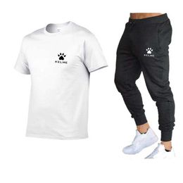 Men's Tracksuits 2024 Summer Mens Sports Suit Brand Short slved T-shirt+Two piece set of fitness jogging sports pants sportswear casual we Y240508