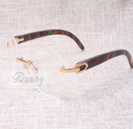 Factory direct highquality round glasses quality goods spectacles 8100903 glasses fashion peacock color wooden glasses Size 5415523011