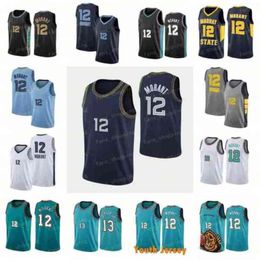 Men Ja Morant Basketball Jersey 12 College Murray State Racers For Sport Fans Old Vancouver Turquoise Green PRO Black Navy Blue White G 2776