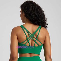 Tasarımcı Lul Yoga Kıyafet Sport Sütyen Kadın Yüksek Destek Sıcak Satış Moda Seksi Strappy Çapraz Güzellik Back Spor Gym Fitness Spor Sütyen Çıplak Duygu Şok geçirmez Antrenman