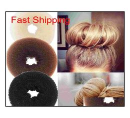 Rubber Bands 24Pcs Hair Volumizing Scrunchie Donut Ring Style Bun Scrunchy Poof Bump It Snooki Gjgme Ax9Oc7319057