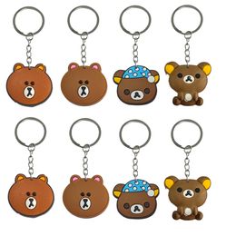 Keychains Lanyards Brown Bear Keychain Key Chain Ring Christmas Gift For Fans Girls Backpack Shoder Bag Pendant Accessories Charm Keyr Otovr