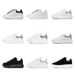 Designer Casual Shoes Oversized alexande rmcqueen Sole White Black Leather Veet Suede Women Espadrilles Men High-quality Flat Lace Up Trainers Sneakers