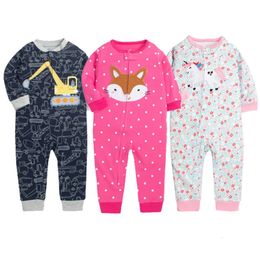 Cotton Baby Pajamas Toddler Girls Clothes Romper Children Outdoor Clothing Climbing Jumpsuit Zipper One-piece Coverall 240508