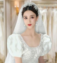 Hair Clips Barrettes Korean Style Crown Fashion Jewellery Rhinestone Hairdress Diadem Headband Wedding Accessories Snowflake Hairb4822182