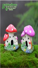 Whole Mini Fairy Garden Miniatures Figurines Miniature Moss Terrarium Bonsai Decor Toys Ornament Mushroom Houses Movie Props C8570575