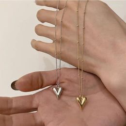Pendant Necklaces Simple Style Heart Shape Titanium Steel Plating Gold Plated Necklace