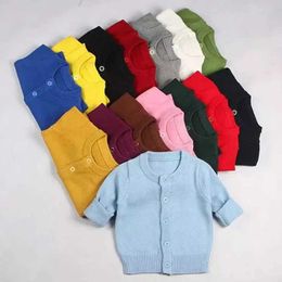Sets Baby boys and girls cardigan sweater autumn spring cotton top baby clothing knitted childrens Q240508