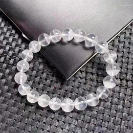 Link Bracelets 8.8mm Natural White Garden Thin Strip Of Sky Quartz Bracelet Crystal Reiki Healing Stone Fashion Jewellery Gifting Gift For