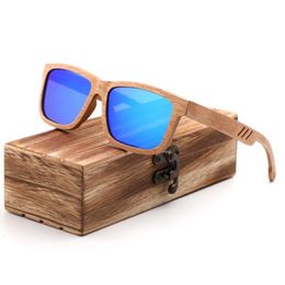 Sonnenbrille handgefertigt Vintage Holz Männer polarisierte Sonnenbrille Frauen UV400 Quadratische Ebenholz Zebra Holz 2021 Hochqualität 303c