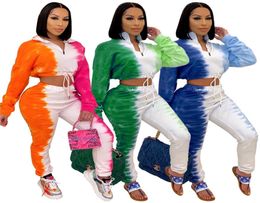 Women Fashion Hooded Tracksuits Casual Stitching Sweater Printed Twopiece Short Suit5660693