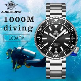 Other Watches ADDIESDIVE MY-H6 0m Mens Diving Sapphire Glass Automatic Mechanical Wrist Super Luminous Calendar Luxury es T240508