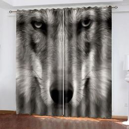 Curtain High Quality Custom 3d Fabric Grey Animal Curtains Window For Living Room Office Bedroom Decoration