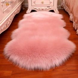 Carpet Simulated fur carpet plush soft sheepskin carpet bedroom carpet wool long hair mat sofa mat living room fur carpet WX