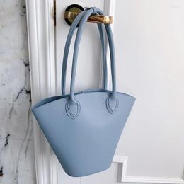 Shoulder Bags Women Large Capacity Bucket Bag 2024 Fashion PU Leather Handbgas Female Tote Pure Color Simple Women's Handbag