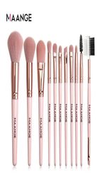 MAANGE 11pcsset Makeup Brushes Pro Pink Brush Set Powder EyeShadow Blending Eyeliner Eyelash Eyebrow Make up Beauty Cosmestic Bru4640303