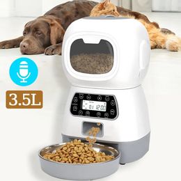 3.5L Automatic Pet Feeder Smart Food Dispenser For Dog Cat Bowl Timer Robot Pet Feeding Water Dispenser Auto Sensor Cat Fountain 240508