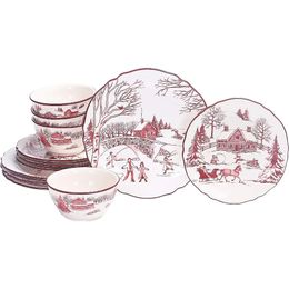12pcs Dinnerware Set Service for 4 Inclusive of Dinner Plates Salad dishwasher and microwave safe gift giving 240508