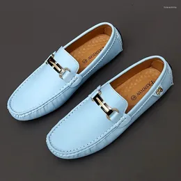 Casual Shoes Handmade Leather Men Slip On Loafers Breathable Flats Moccasins Tooling Plus Size Women Boats Iron Buckle