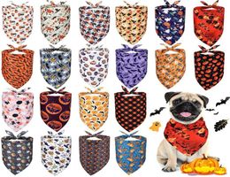 20 Pieces Halloween Dog Bandanas Pumpkin Ghost Dog Triangle Scarf Bibs Pet Triangle Plaid Kerchiefs For Small Medium Large Pets9682355611