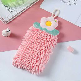 Towels Robes Hangable Chenille Soft Non-linting Hand Towels Home Super Absorbent Wipe Cloth Kitchen Bathroom Accessories