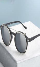 ZENOTTIC Retro Steampunk Round Clip On Sunglasses Men Women Double Layer Removable Polarised UV400 Lens Sun Glasses With Box 220506943983