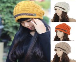 Women Fashion Winter Warm Beanie Hat Woolen Yarn Knit Crochet Cap Headwear Y181022103949021